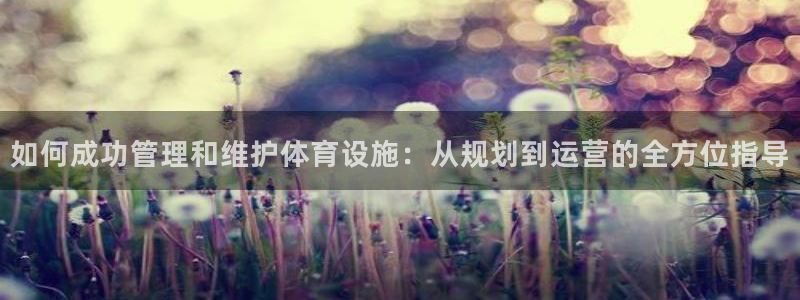 意昂平台体育：如何成功管理和维护体育设施：从规划到运营的全方